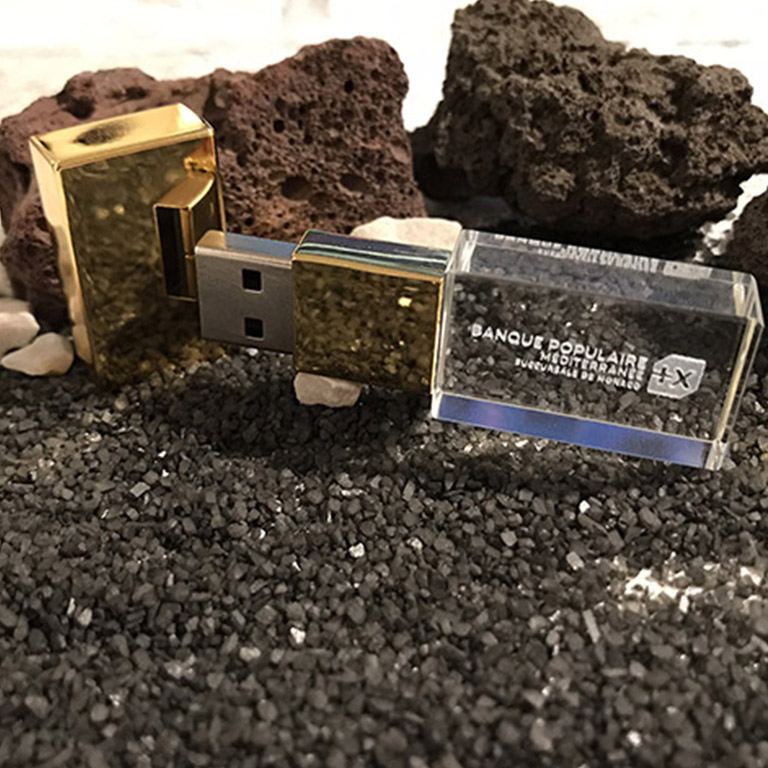 cle usb verre gold